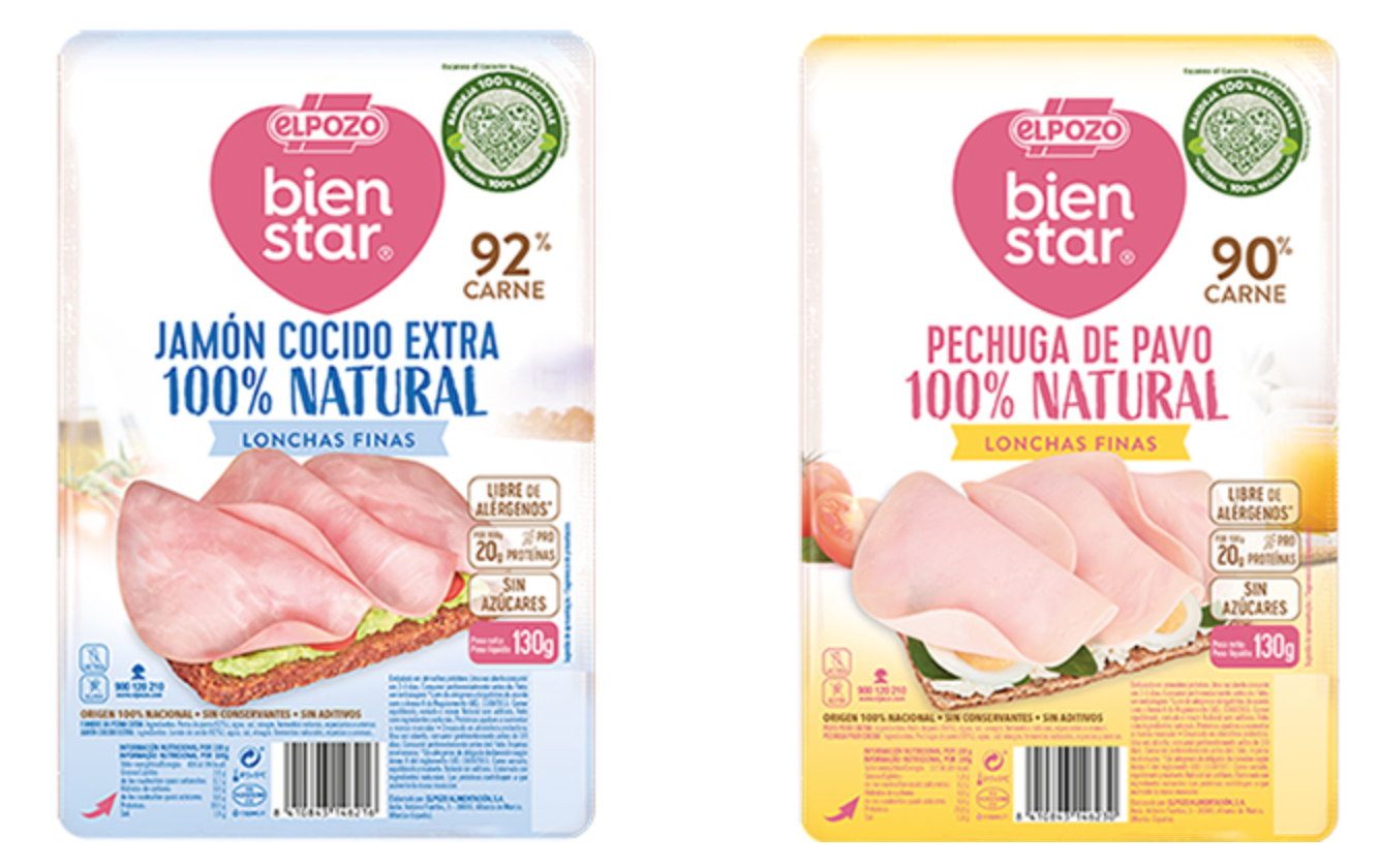 Setas con jamón de york o pechuga de pavo y gazpacho.